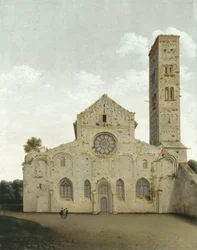A fachada oeste da Igreja de Santa Maria em Utrecht